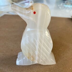 Cream Penguin Stone Figurine
